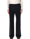 Dolce & Gabbana Stretch Wool Tuxedo Pants With Straight Leg In Black