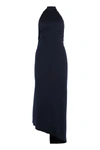 Fendi Funnel-neck Sleeveless Ribbed-knit Dress In Blue