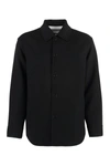 Jil Sander Wool Coat With Long Sleeves And Curved Hem In Black