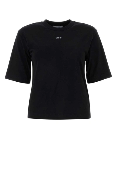 Off-white Logo-print Cotton T-shirt In Black