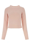 Palm Angels Knit Crew-neck Sweater With Ribbed Cuffs And Hemline In Pink