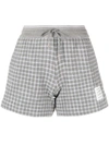 Thom Browne Cotton Tweed Drawstring Shorts In Grey