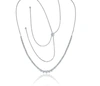 Diana M. 14 Kt White Gold, 17" Diamond Bolo Graduated Half-way Necklace Featuring 4.40 Cts Tw Round Diamonds In White