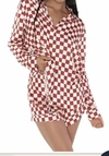 Show Me Your Mumu Checkered Early Riser Pj Red Checker In Red