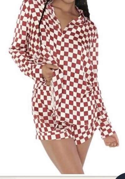 Show Me Your Mumu Checkered Early Riser Pj Red Checker