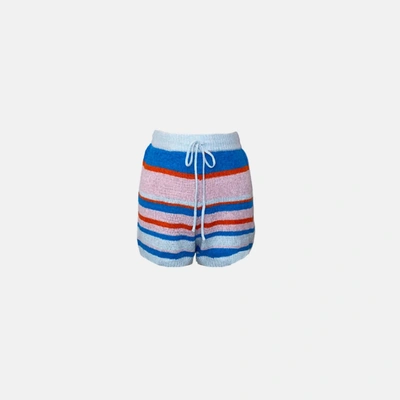 Allison New York Ivy Knit Shorts In Blue Stripes