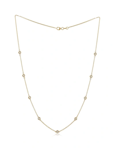DIANA M. 14 KT YELLOW GOLD, 18" DIAMONDS-BY-THE-YARD NECKLACE FEATURING 1.00 CTS TW ROUND DIAMONDS
