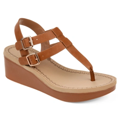 Journee Collection Collection Women's Tru Comfort Foam Bianca Wedge Sandal In Brown