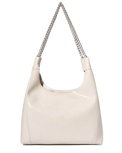 Adele Berto Leather Shoulder Bag In White