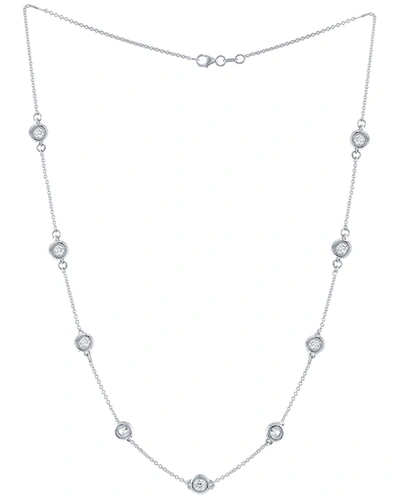 Diana M. 14 Kt White Gold Diamonds-by-the-yard Necklace Featuring 2.26 Cts Tw White Round Diamonds
