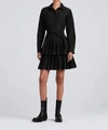 Derek Lam 10 Crosby Sterling Tiered Mini Shirt Dress In Black
