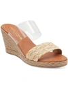 Andre Assous Anfisa Womens Padded Insole Slip On Wedge Sandals In Multi