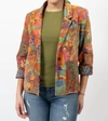 Ivy Jane Corduroy Print Jacket In Green Multi In Multi