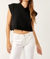 Free People Women's Easy Street Crop Sweater Vest In Black
