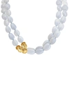 Michael Aram Orchid 18k 54.00 Ct. Tw. Chalcedony Necklace In Silver
