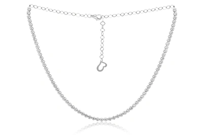 Diana M. 14 Kt White Gold, 14" Diamond Choker Necklace Featuring 2.00 Cts Tw Round Diamonds