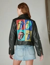 LUCKY BRAND WOMEN'S ROLLING STONES LEATHER MOTO JACKET