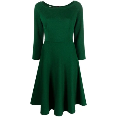 Charlott Long-sleeve Wool Midi Dress In Green