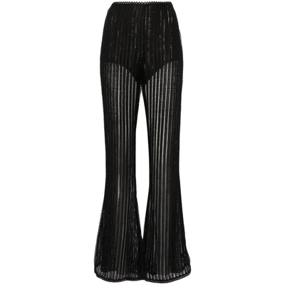 Charo Ruiz Youssy Flared Lace Trousers In Black