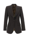 Dolce & Gabbana Pinstripe Wool Turlington Blazer In Rigato
