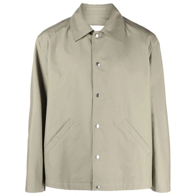 Jil Sander Shirt Jacket With Logo In Military Green