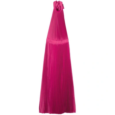 L'idée Open-back Pleated Maxi Dress In Pink