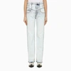 Isabel Marant Noemie Straight Leg Jeans In Light Blue