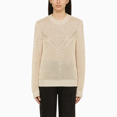 ISABEL MARANT RECYCLED POLYESTER ECRU CREW-NECK JUMPER