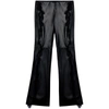 Off-white Lace-trim Leather Trousers In Black