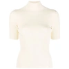 Off-white Logo-debossed Rib-knit Top In Neutrals