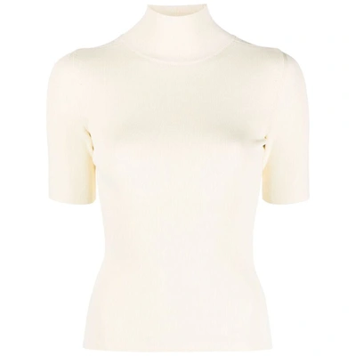 Off-white Logo-debossed Rib-knit Top In Neutrals