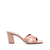 Paris Texas Dafne Crossover Strap Mules In Pink