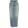 R13 Side Slit Denim Skirt In Blue