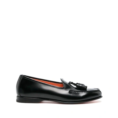 Santoni Grizzly Loafers Shoes In Black