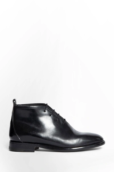 The Row Grant Leather Lace-up Ankle Boots In Black