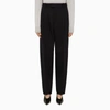 BOTTEGA VENETA BLACK WOOL WIDE TROUSERS