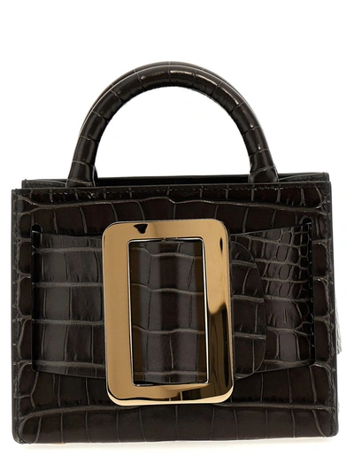 Boyy 'bobby 18 Croc-embossed' Handbag In Black