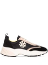 TORY BURCH 'GOOD LUCK' MULTICOLOR LOW TOP SNEAKERS WITH DOUBLE T DETAIL IN SUEDE AND LEATHER WOMAN