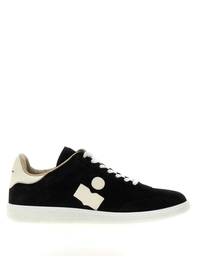 Isabel Marant Suede Logo Snea Trainers In White/black