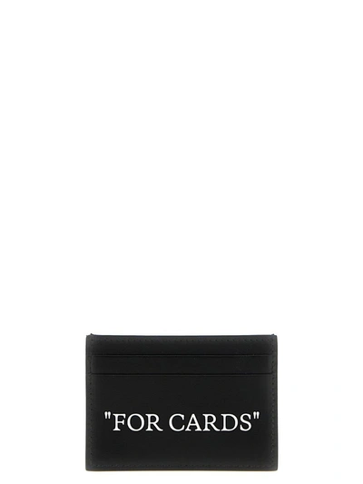 Off-white Quote Bookish Leather Cardholder In Black