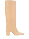 Paris Texas Knee-high Boots With Pointed Toe In Neutral