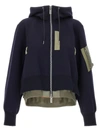 Sacai Sponge Sweat Deconstructed Hoodie In Blue
