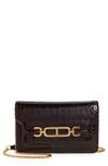 TOM FORD SMALL WHITNEY CROC EMBOSSED LEATHER SHOULDER BAG