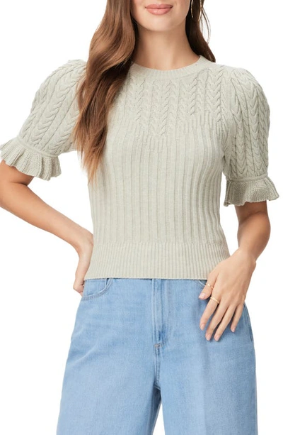 Paige Ansa Puff Sleeve Jumper In Pale Sage