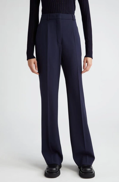 Max Mara Cotton Poplin Wide-leg Nora Trousers In Blue
