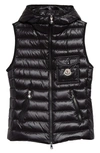Moncler Glygos Puffer Vest W/ Hooded Collar In Black