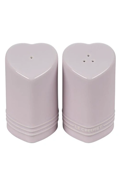 Le Creuset Figural Heart Stoneware Salt & Pepper Shaker Set In Shallot