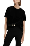 Mango T-shirt With Velvet Shoulder Pads Black In Black
