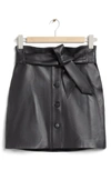 & OTHER STORIES BELTED LEATHER A-LINE MINISKIRT