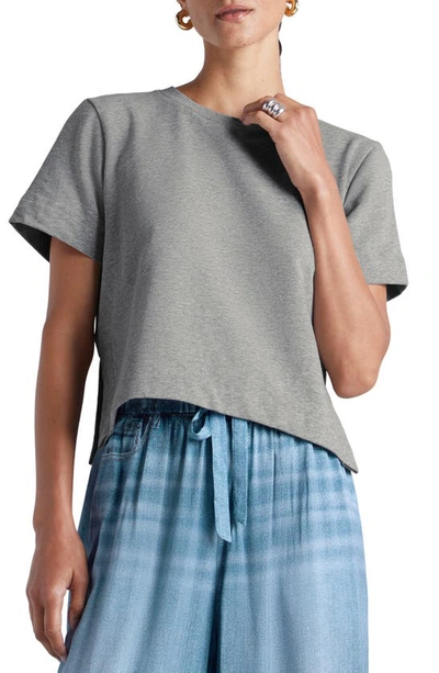 Splendid X Kate Young Baby French Terry Boxy Tee In Ice Heather Grey
